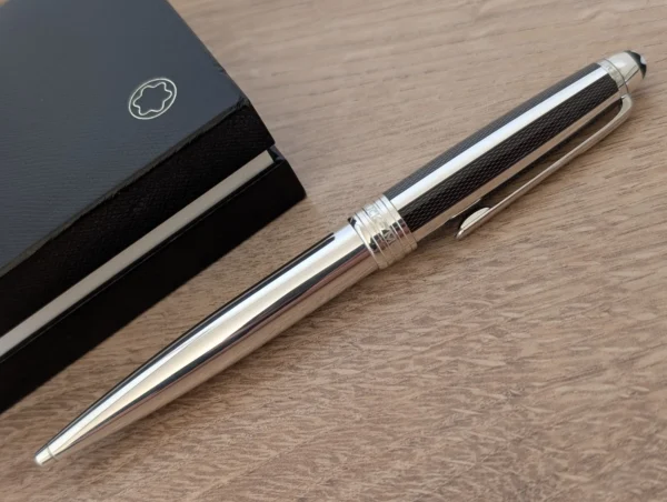 Montblanc Meistersuck Solitaire 925 Silver Fibre Guilloche Ballpoint Pen