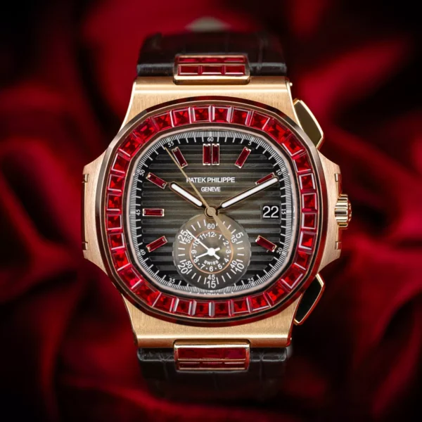 Patek Philippe Nautilus Rose Gold Brown Dial Ruby 5980/12R Rare