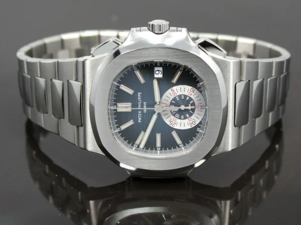 PATEK PHILIPPE Nautilus 5980/1A 40mm Blue Dial Chronograph Watch MINT