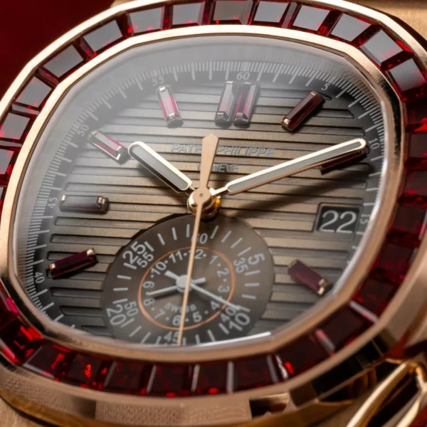 Patek Philippe Nautilus Rose Gold Brown Dial Ruby 5980/12R Rare
