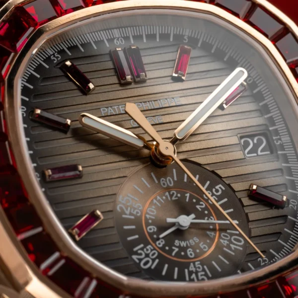 Patek Philippe Nautilus Rose Gold Brown Dial Ruby 5980/12R Rare