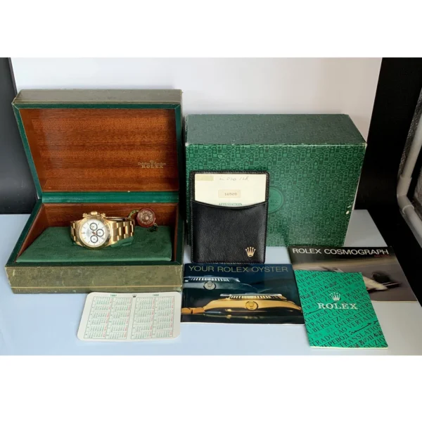 ROLEX Daytona 16528 Floating Porcelain dial R94 Series gold 18KT Full Set 1988’s
