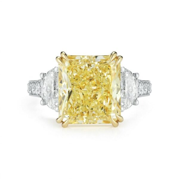 6.20 Ct. Canary Fancy Yellow Elongated Radiant Cut Engagement Ring VVS1 GIA
