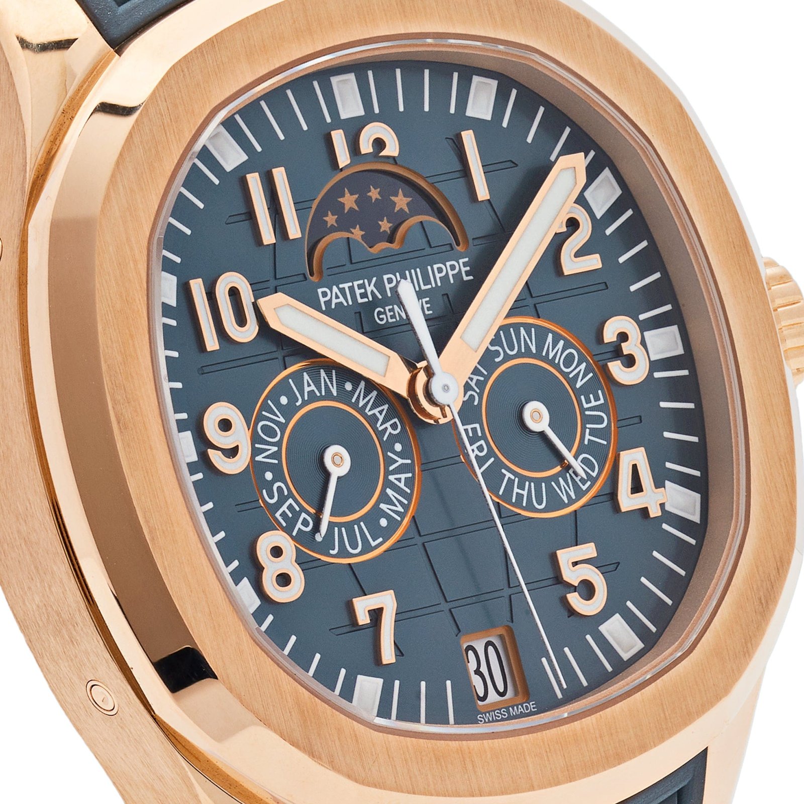 Patek Philippe Aquanaut Luce 5261R-001 Annual Calendar Moon Phases Rose Gold Blue-Gray Dial (2025)
