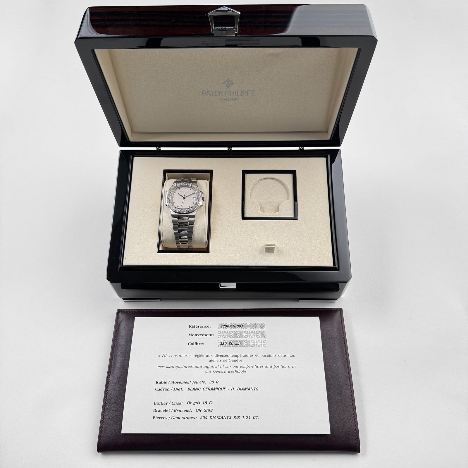 Patek Philippe Nautilus 3800/4G-001 White Gold White Dial Diamond Set (2004)