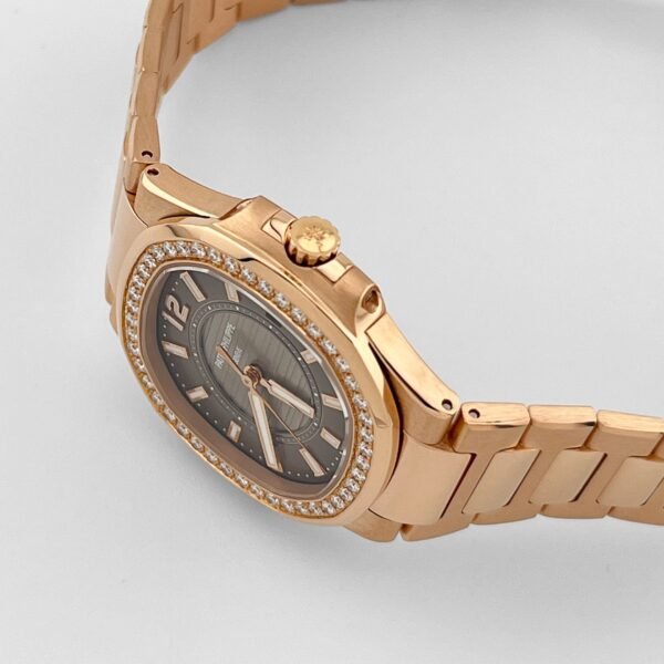 Patek Philippe Nautilus 7010/1R-010 'Ladies' Rose Gold Brown Dial Diamond Bezel (2014)