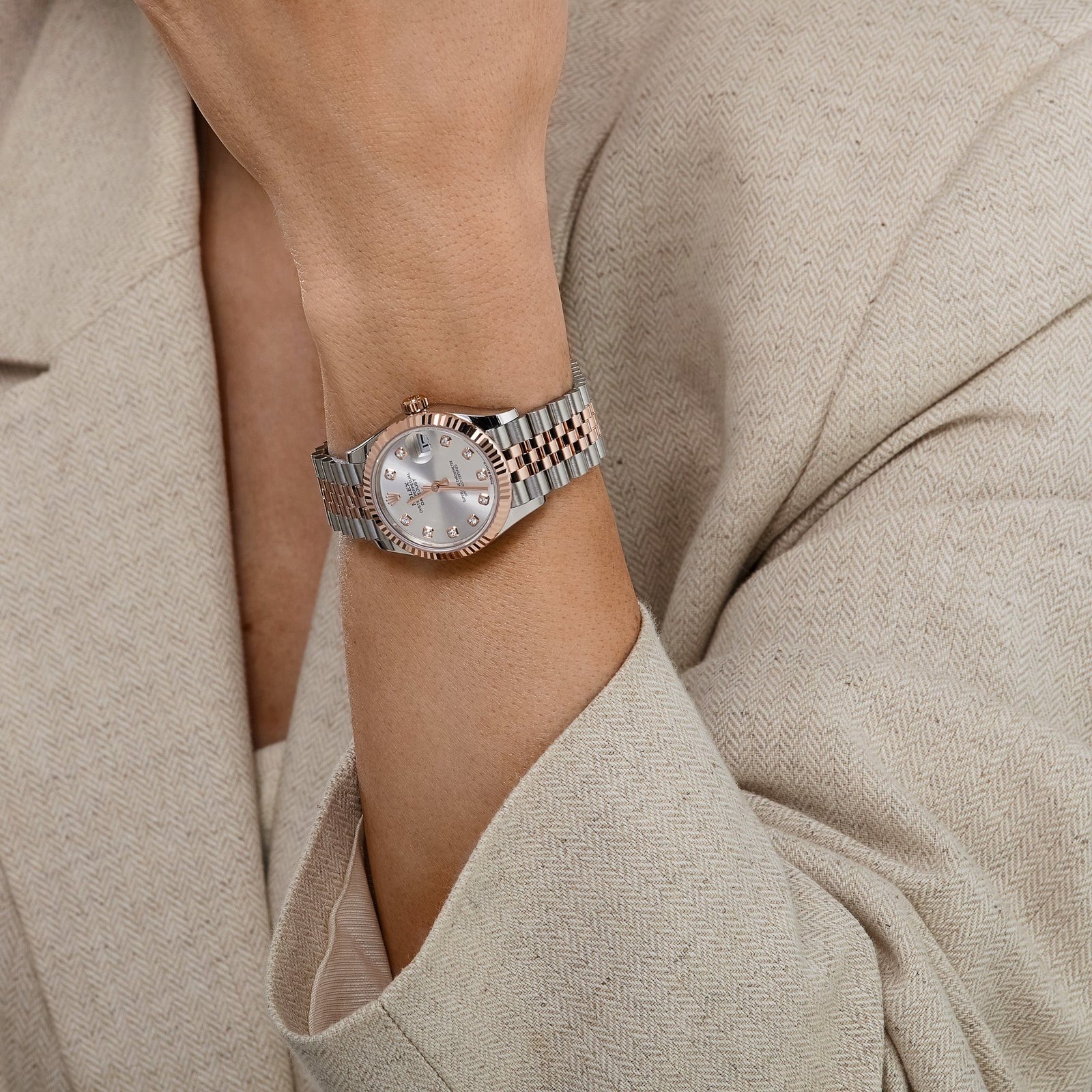 Rolex Datejust 31 278271 'Ladies' Stainless Steel Rose Gold Silver Diamond Dial (2025)