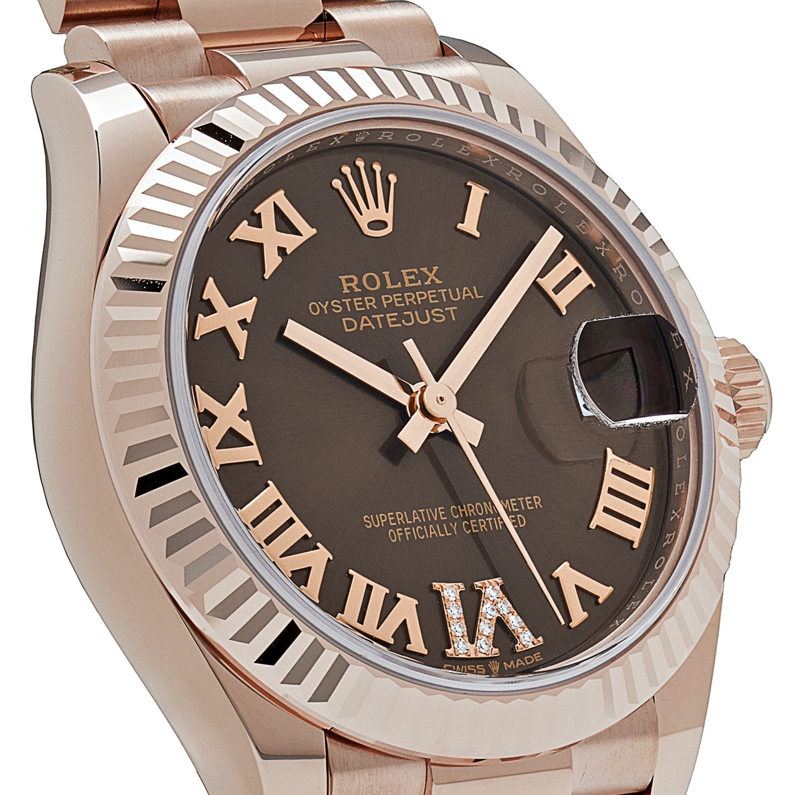 Rolex Datejust 31 278275 'Ladies' Rose Gold Diamond Chocolate Dial President (2024)