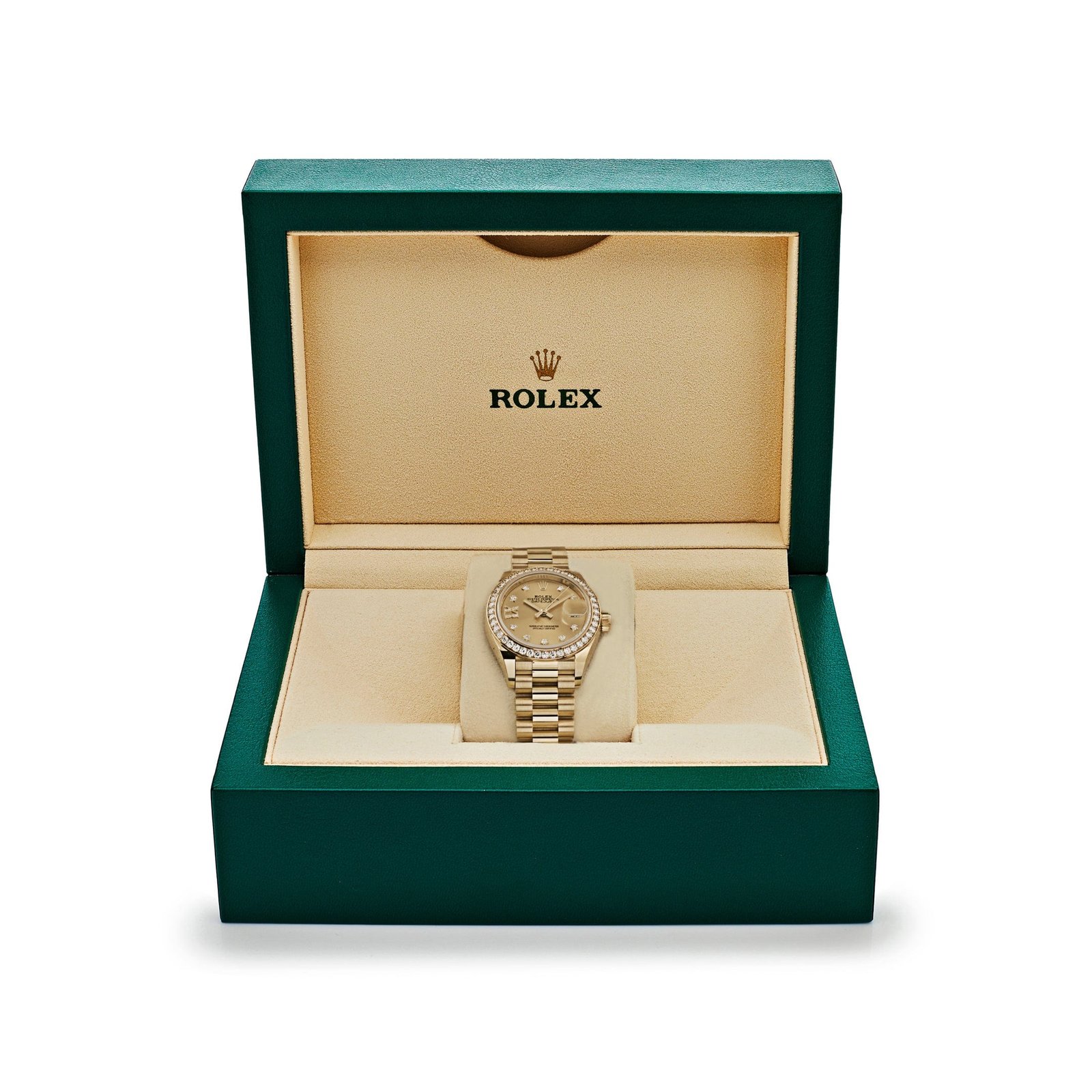 Rolex Datejust 28 279138RBR 'Ladies' Yellow Gold Champagne Diamond Dial President (2022)
