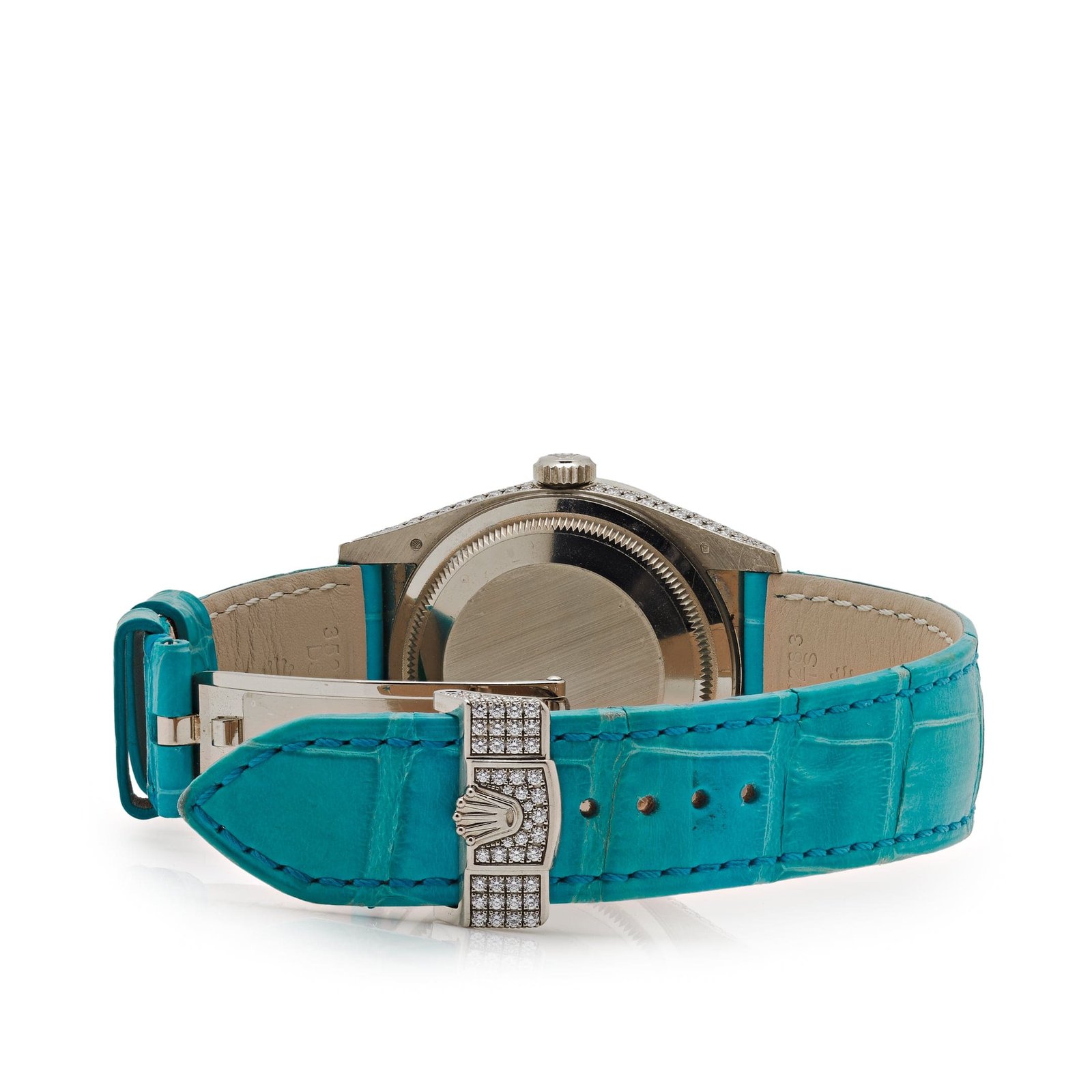 Rolex Day-Date 36 128159RBR White Gold Diamond Roman Dial