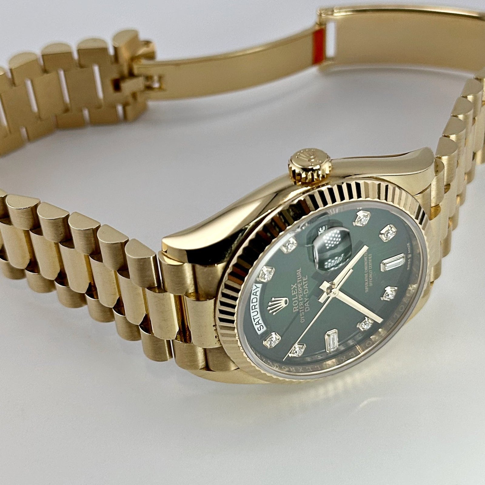 Rolex Day-Date 36 128238 Yellow Gold Green Ombré Diamond Dial