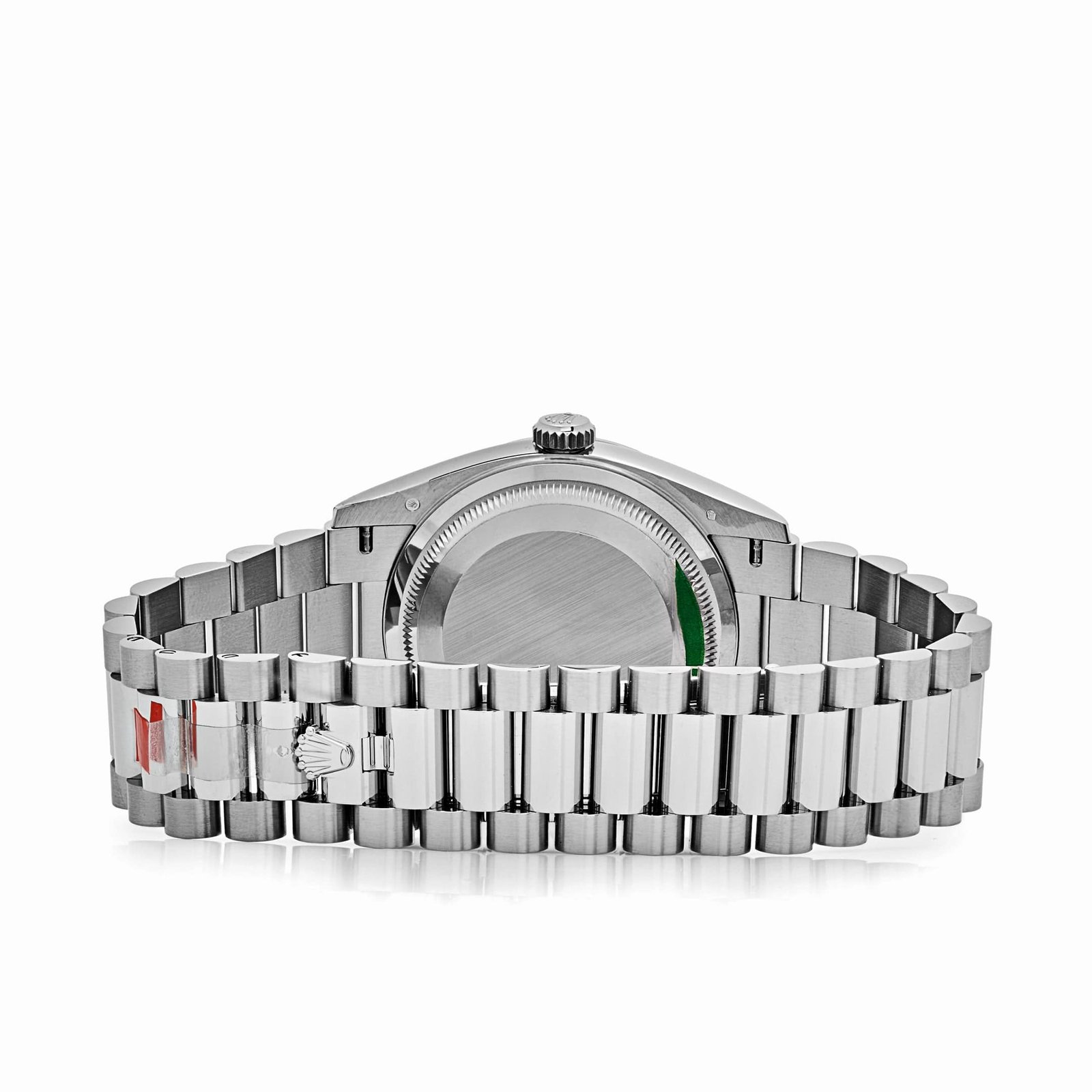Rolex Day-Date 36 128239 White Gold Pink Opal Diamond Roman Numerals Dial