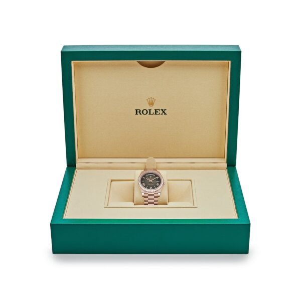 Rolex Day-Date 40 228345RBR Rose Gold Diamond Bezel Slate Ombre Dial