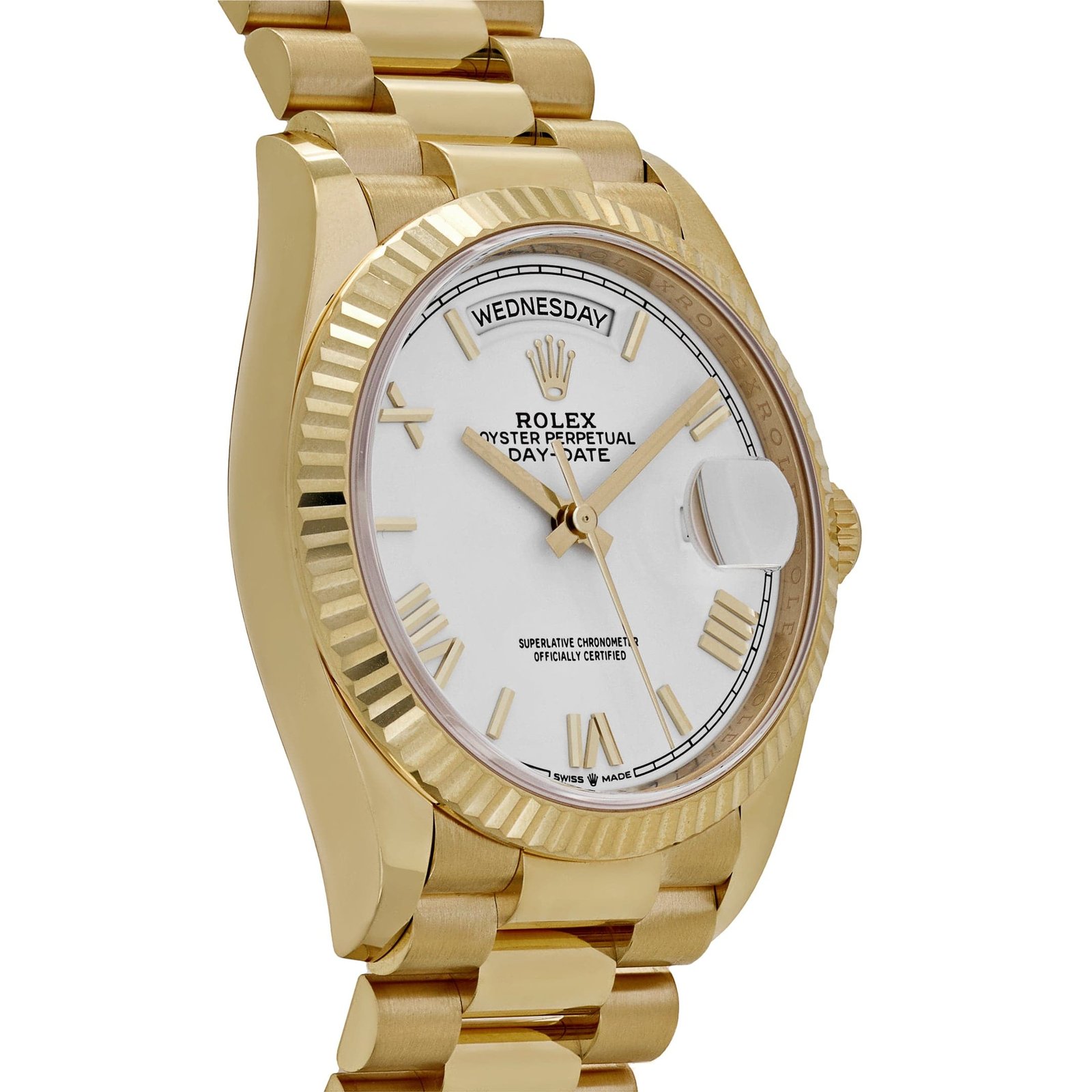 Rolex Day-Date 36 128238 Yellow Gold White Dial (2022)