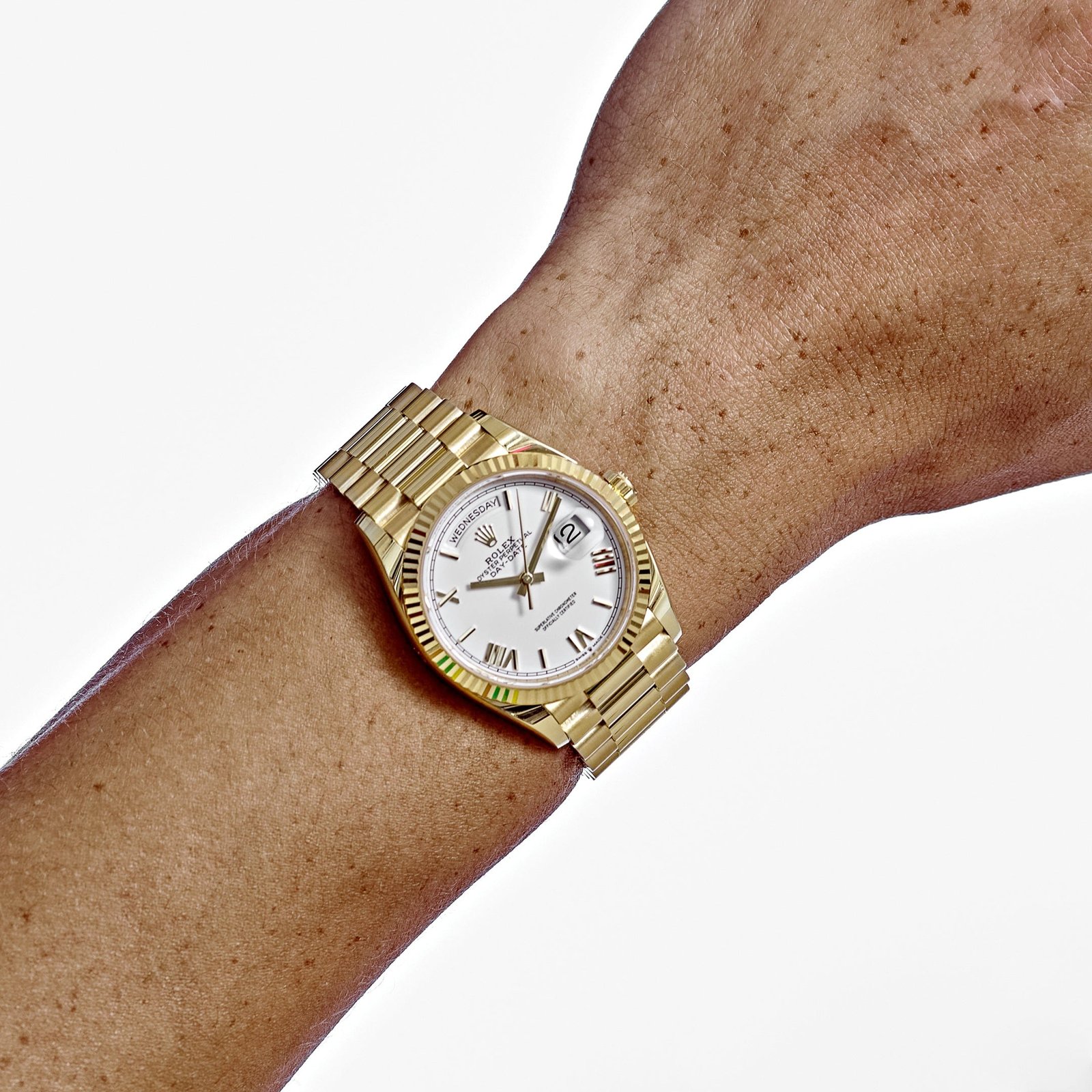 Rolex Day-Date 36 128238 Yellow Gold White Dial (2022)