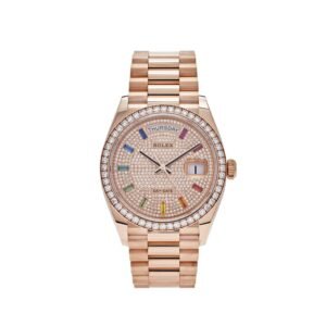 Rolex Day-Date 36 128345RBR Rose Gold Rainbow Diamond Pave Dial (2021)