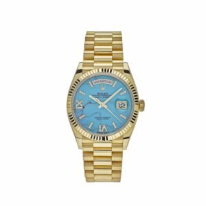 Rolex Day-Date 36 128238 Yellow Gold Turquoise Diamond Dial