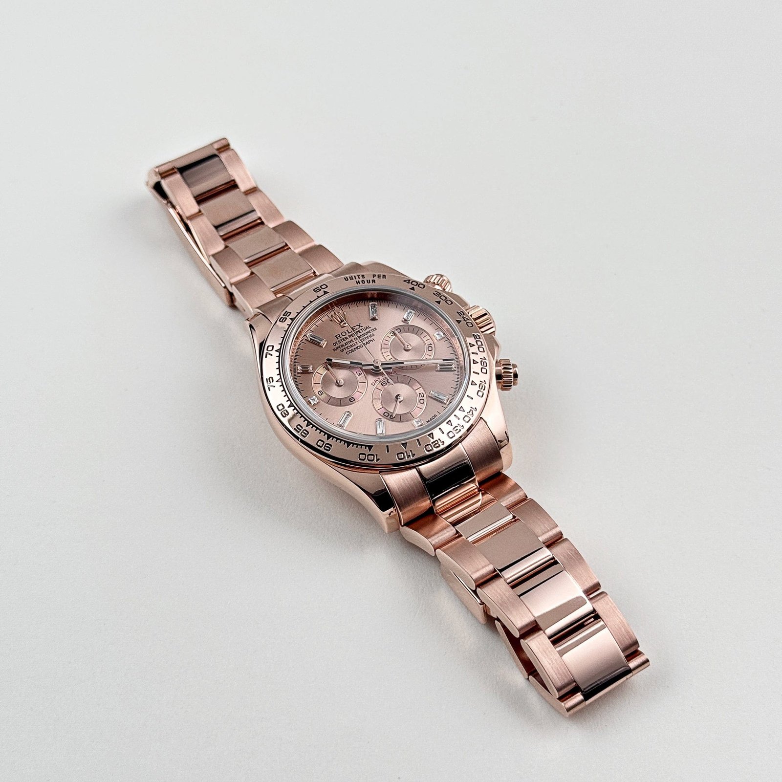 Rolex Daytona 116505 Rose Gold Sundust Diamond Baguette Dial (2015)