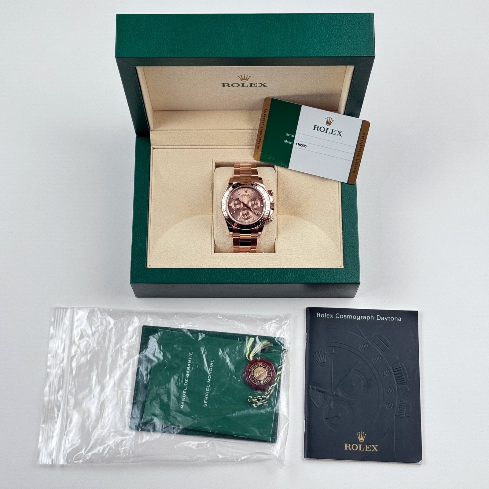 Rolex Daytona 116505 Rose Gold Sundust Diamond Baguette Dial (2015)