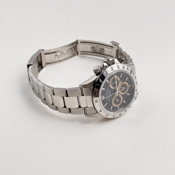 Rolex Daytona 16520 Stainless Steel Black Patrizzi Dial Zenith