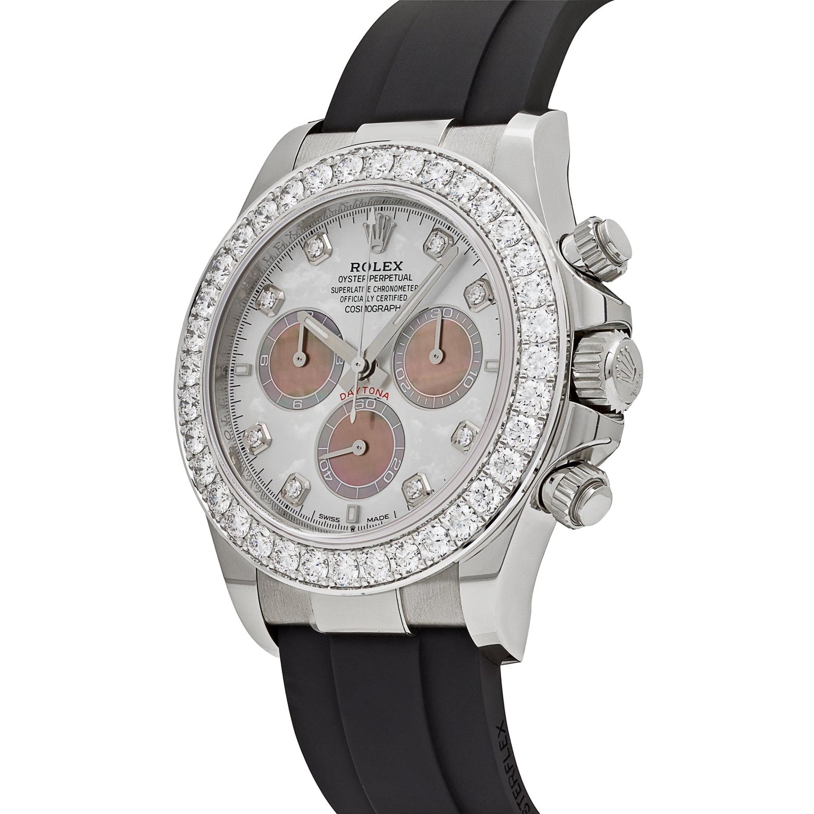 Rolex Daytona 126589RBR White Gold Diamond Mother of Pearl Dial Diamond Bezel