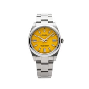 Rolex Oyster Perpetual 41 124300 Stainless Steel Yellow Dial