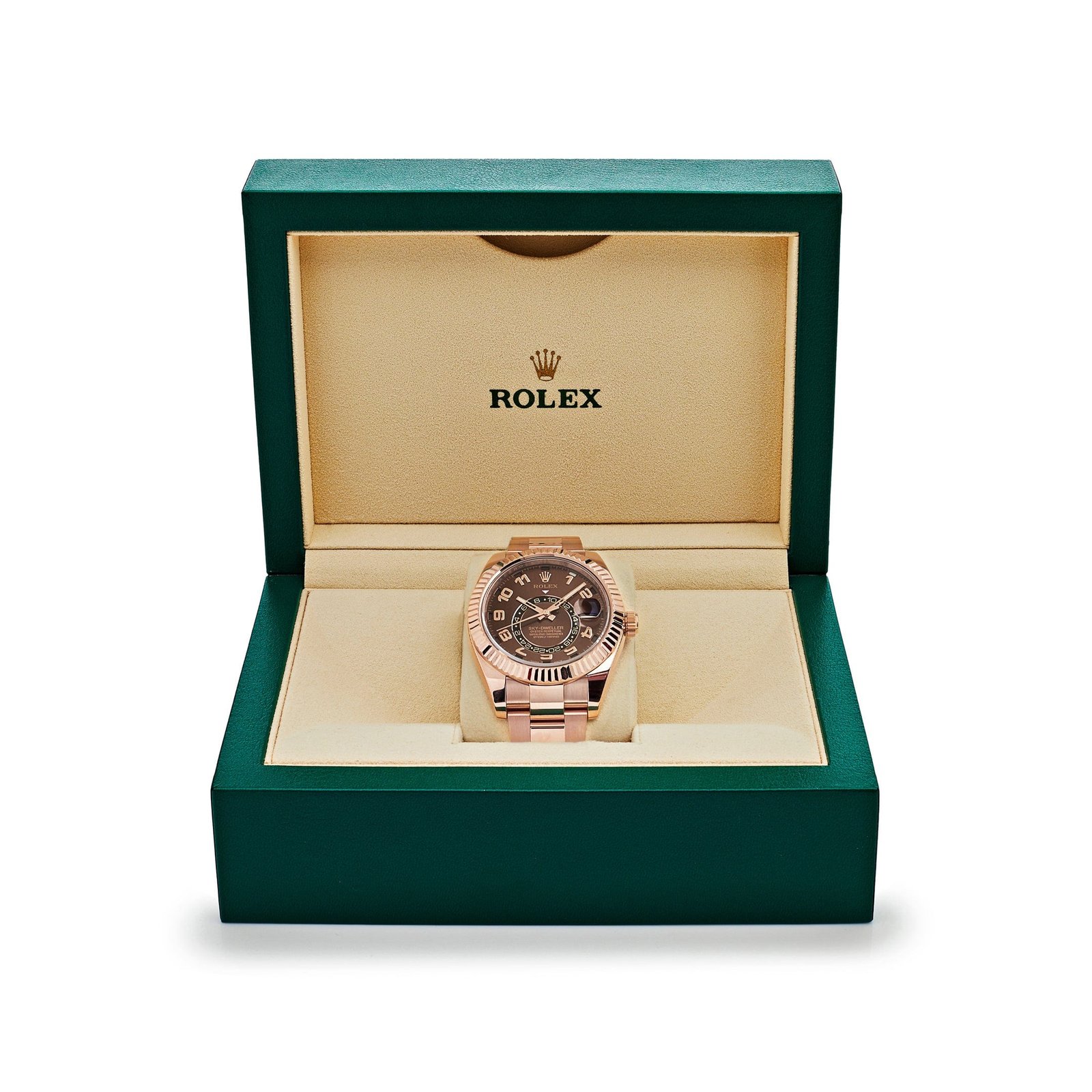 Rolex Sky-Dweller 326935 Rose Gold Chocolate Arabic Numeral Dial