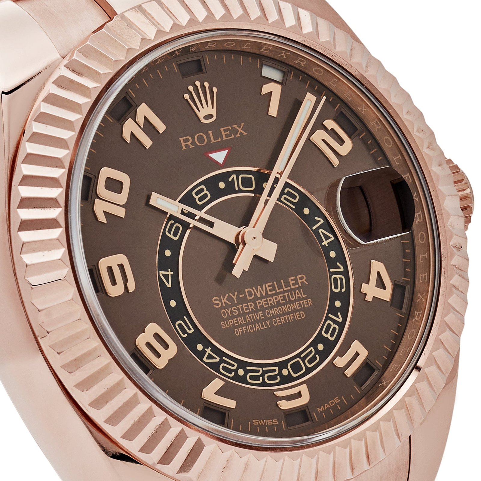 Rolex Sky-Dweller 326935 Rose Gold Chocolate Arabic Numeral Dial