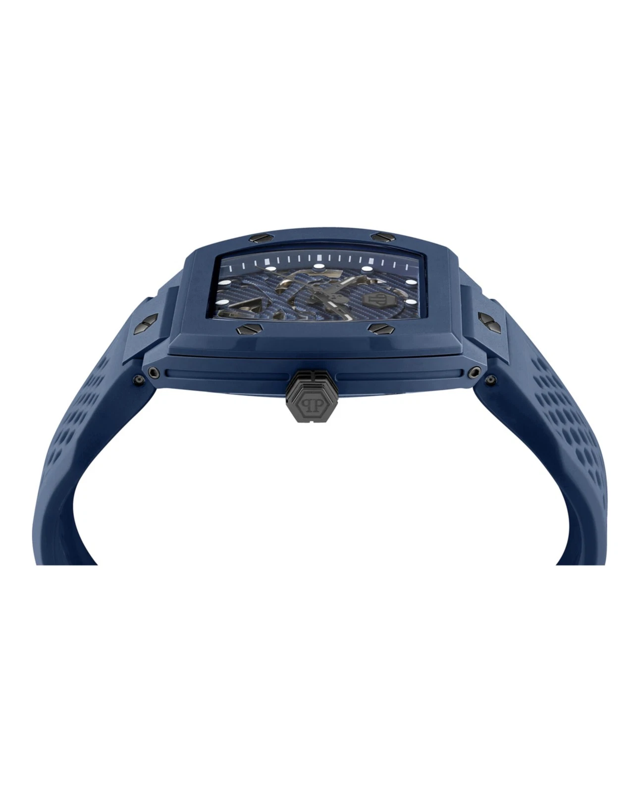 Philipp Plein Mens BLUE 44mm Strap Fashion Watch