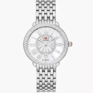 Michele Serein White Silver Dial Mid Stainless Steel Women's Watch MWW21B000143