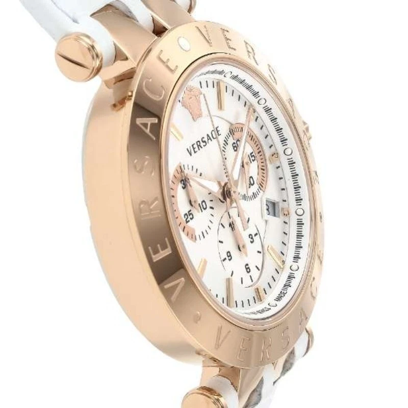 Versace V-Lace VERQ00220 White Dial Chronograph Men's Watch New + Box & Paper's