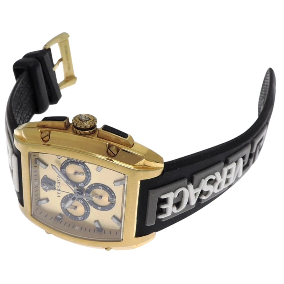 Versace Mens Versace Dominus Gold 49mm Strap Fashion Watch