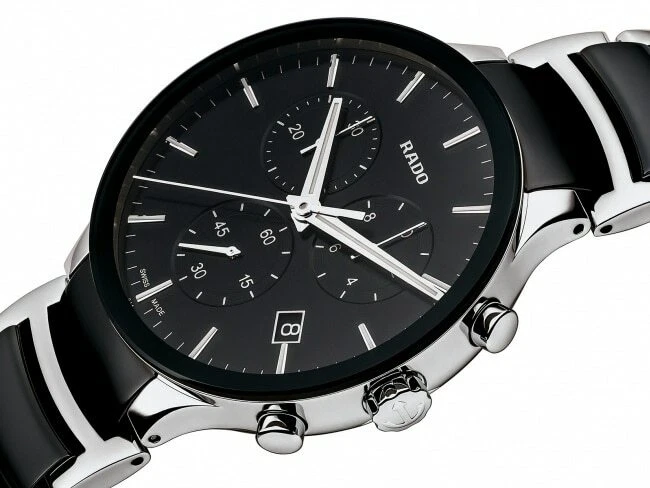 New Rado Centrix Chronograph High Tech Ceramic Black Dial Men's Watch R30130152