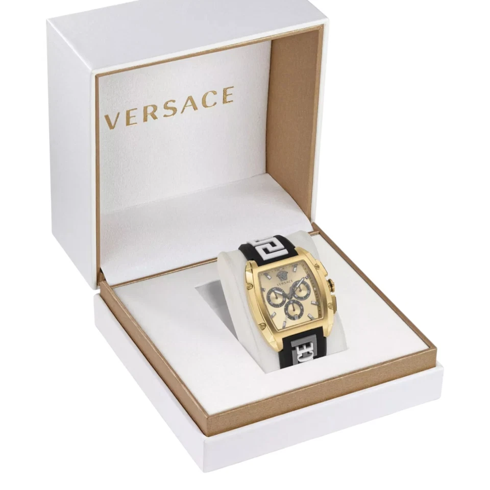 Versace Mens Versace Dominus Gold 49mm Strap Fashion Watch