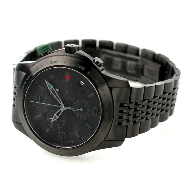 GUCCI G-Timeless YA126225A Black Chronograph Quartz Men's Watch New in Box