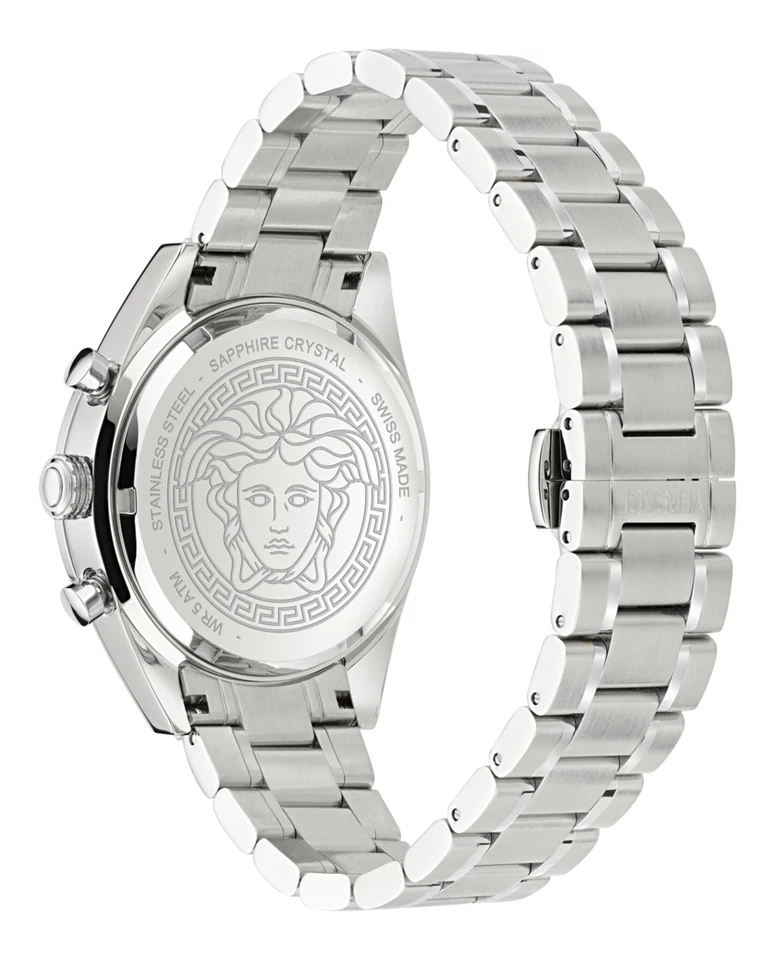 Versace Mens Stainless Steel 41mm Bracelet Fashion Watch