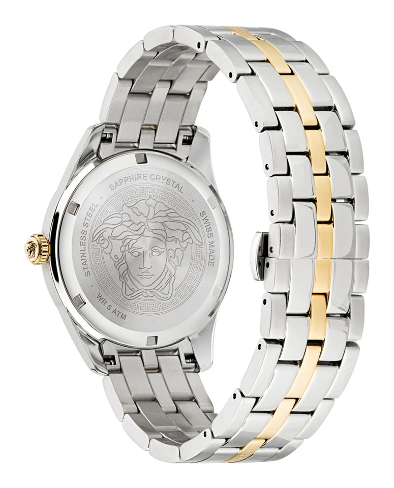 Versace Mens Two Tone 41mm Bracelet Fashion Watch