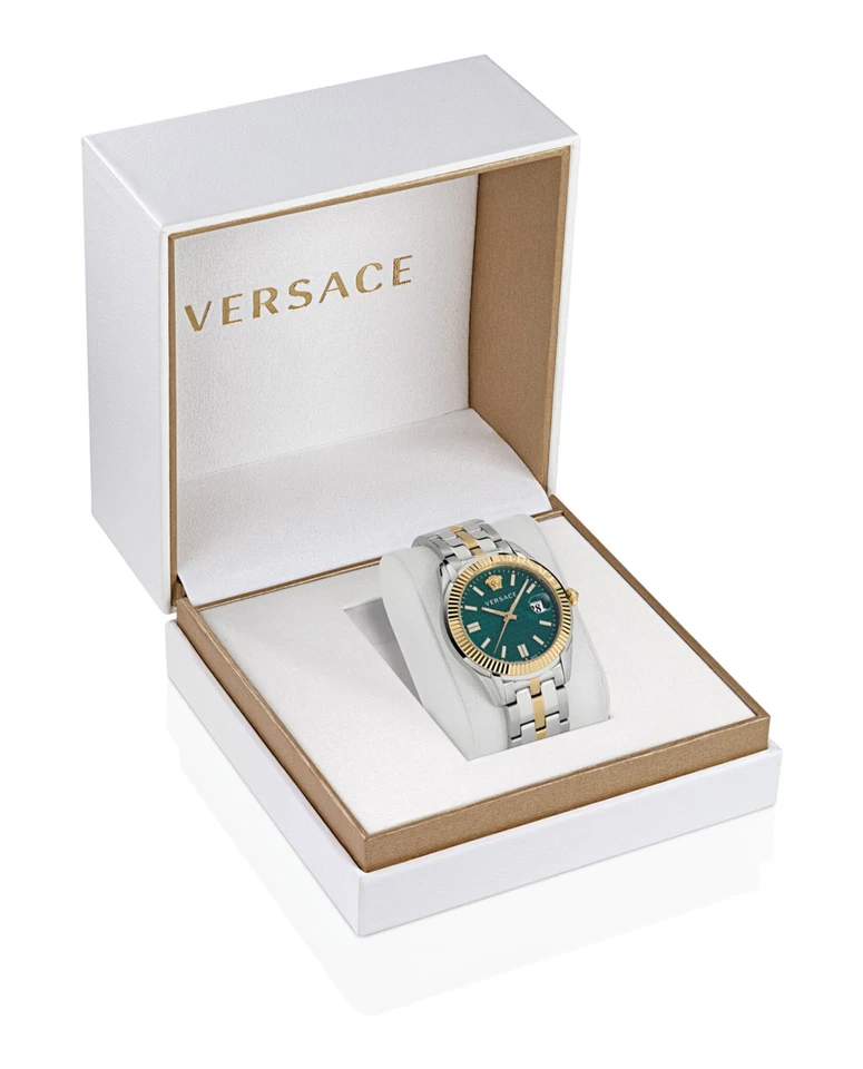 Versace Mens Two Tone 41mm Bracelet Fashion Watch