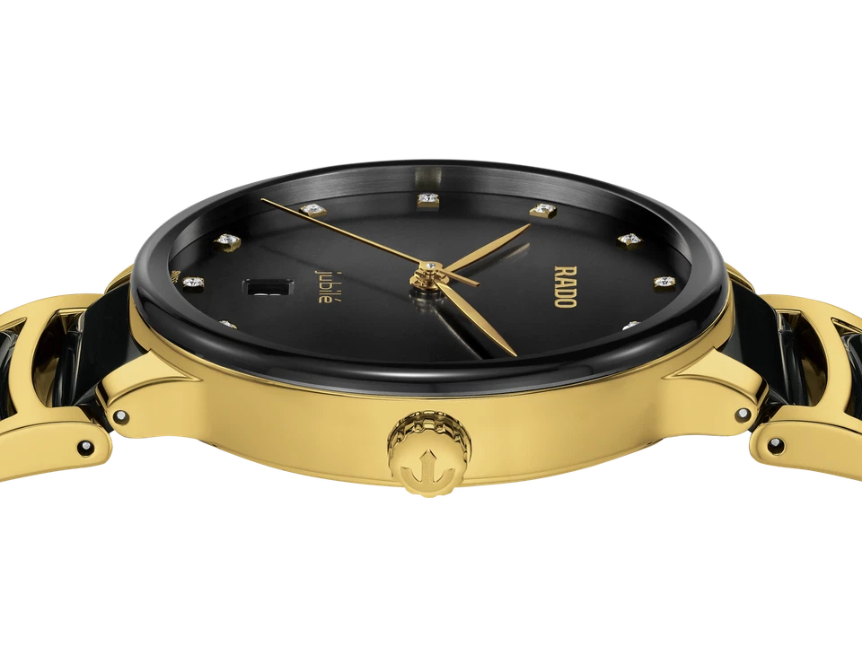 New Rado Centrix Diamonds Stainless Steel Black Dial Men's Watch R30022742