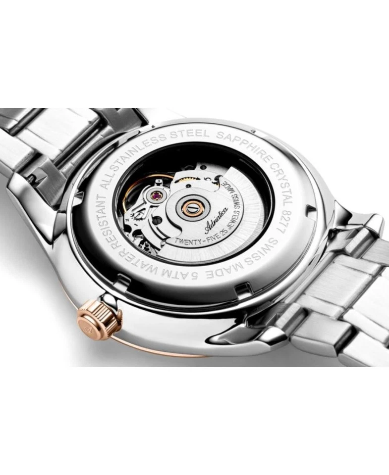 ADRIATICA Men Automatic Casual Watch Classic Dress Black Dial Waterproof Swiss