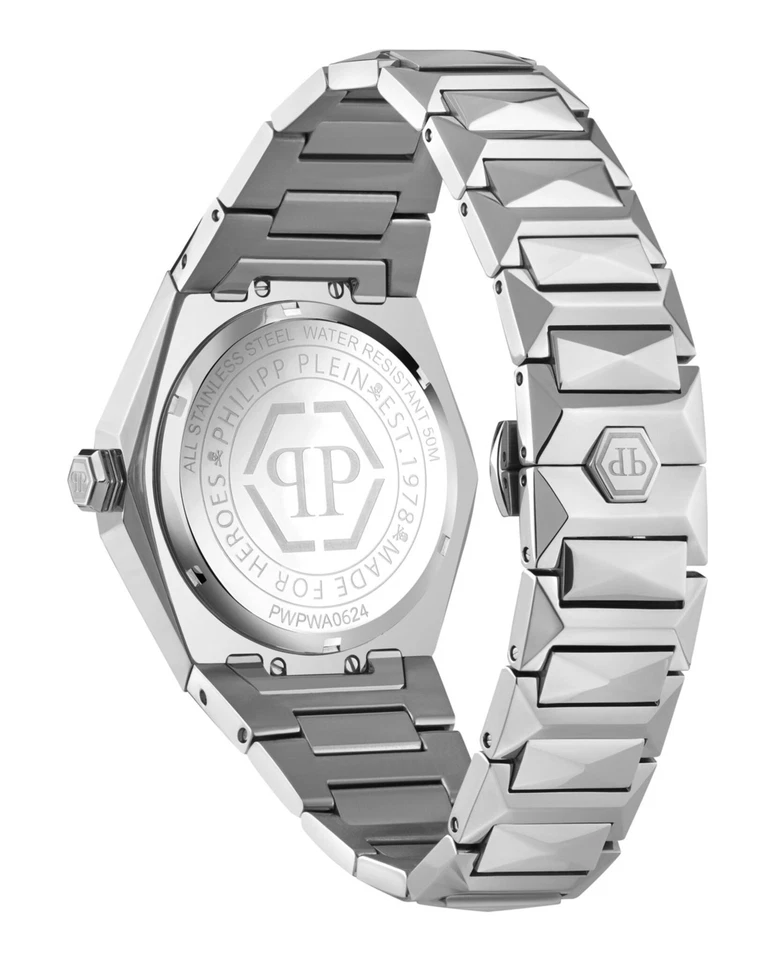 Philipp Plein Mens Stainless Steel 45mm Bracelet Fashion Watch