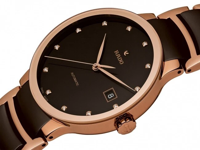 Rado Centrix Automatic Diamond High Tech Ceramic Brown Dial Men Watch R30036752
