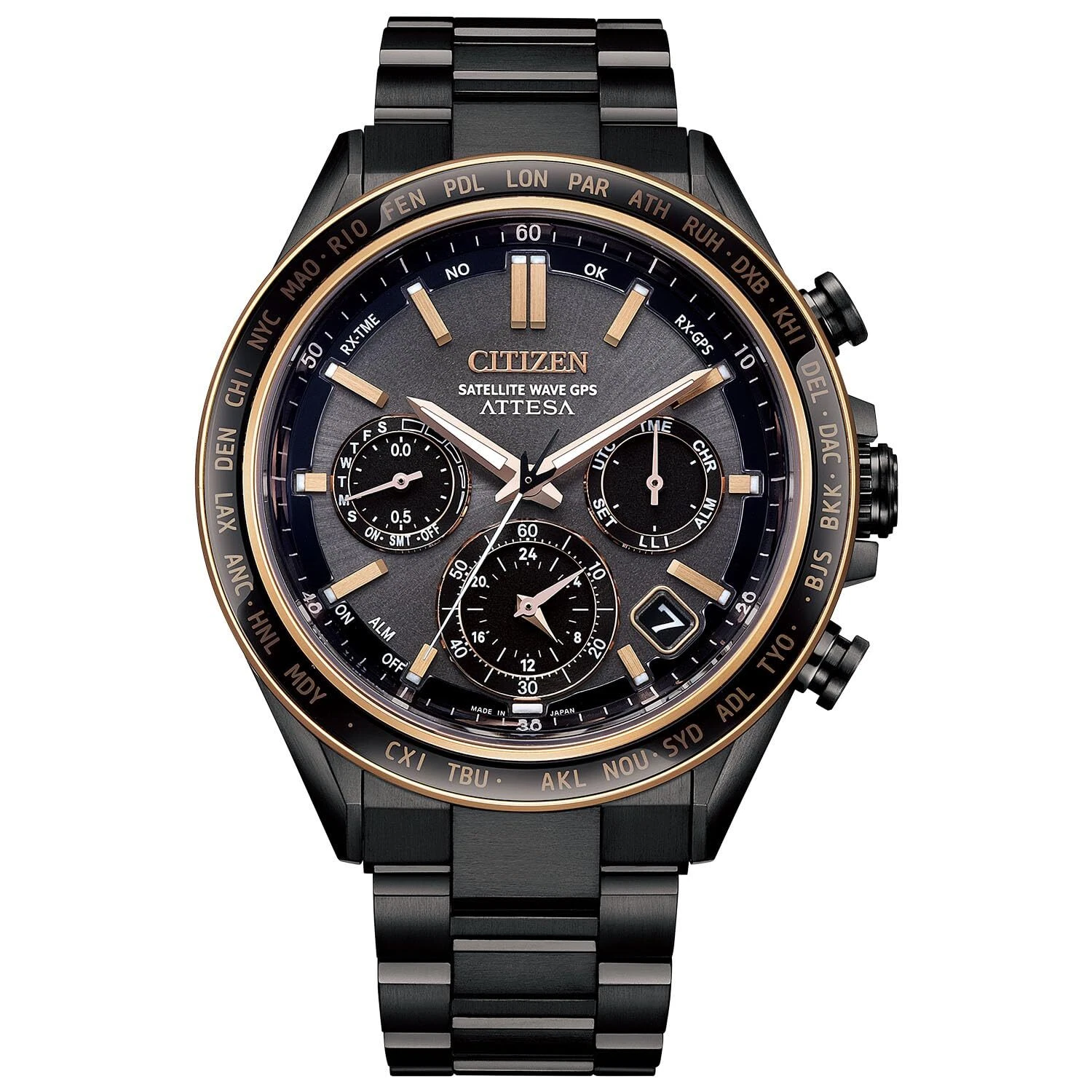 Citizen Attesa CC4074-61W LIMITED Black Gold Titanium Series GPS Watch Men JAPAN
