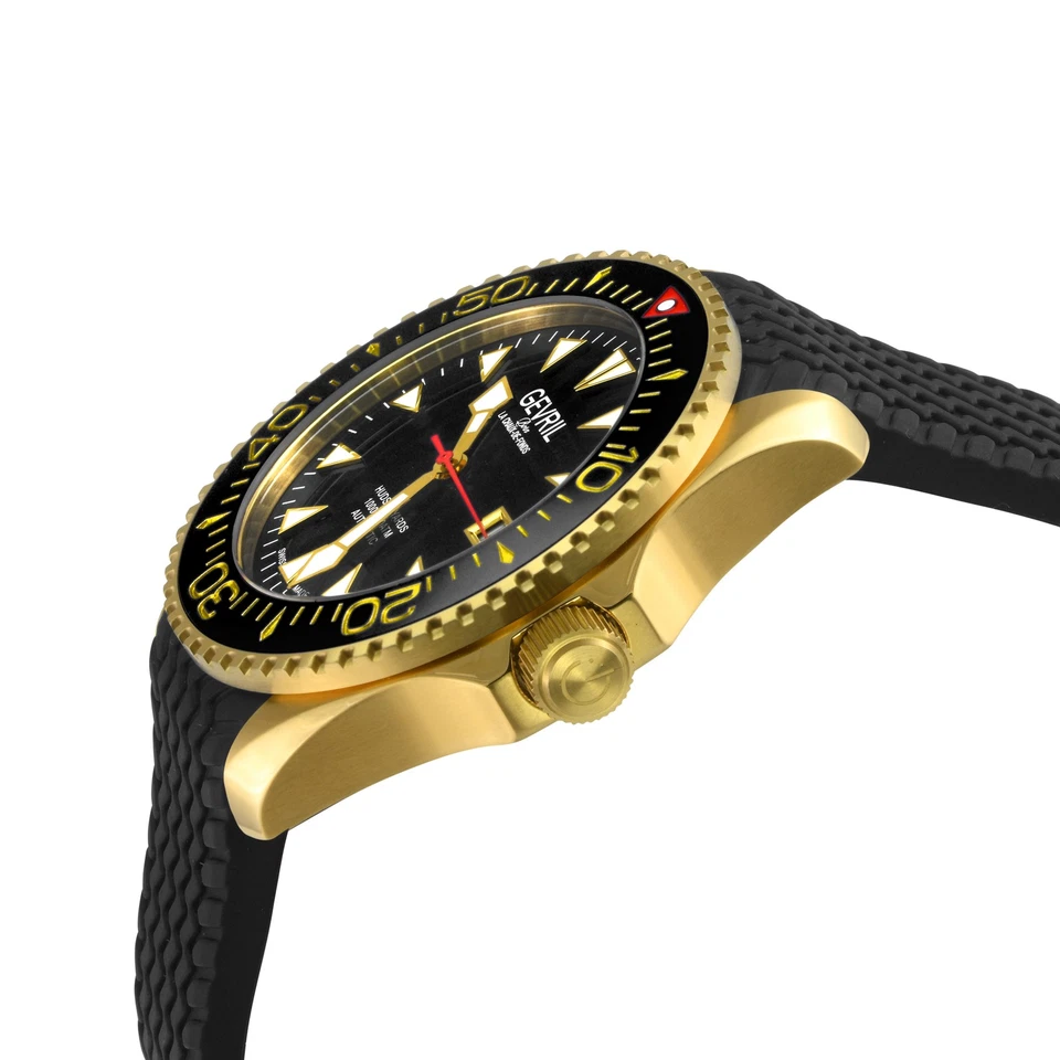 Gevril Men's 48804R Hudson Yards Diver Swiss Automatic SW200 Ceramic Bezel Watch