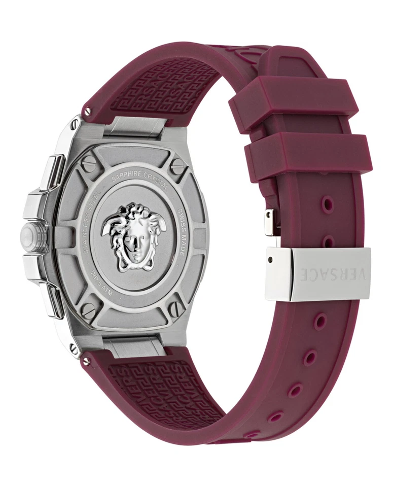 Versace Mens Stainless Steel 45mm Strap Fashion Watch